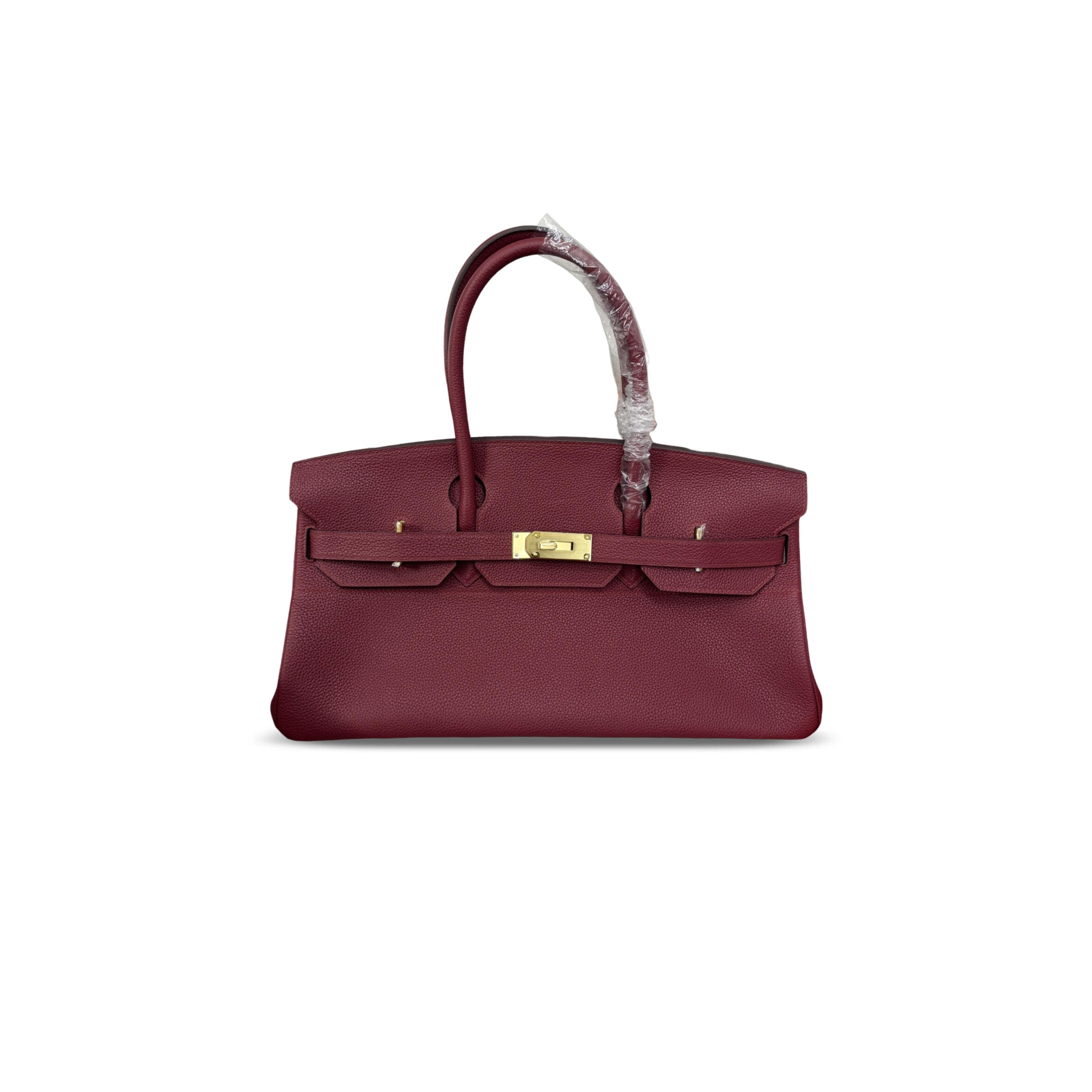 HERMES MASTER SHOULDER BIRKIN 42 TOGO RUBY RED GOLD HARDWARE (42*20*18cm)